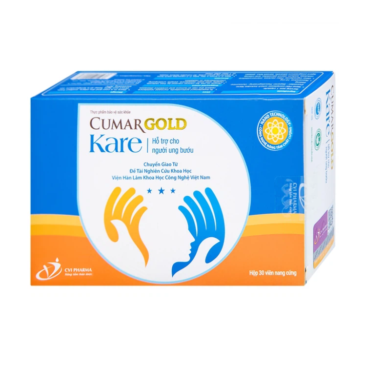 Viên uống CumarGold Kare CVI Pharma hỗ trợ giảm nguy cơ mắc ung bướu (3 vỉ x 10 viên)